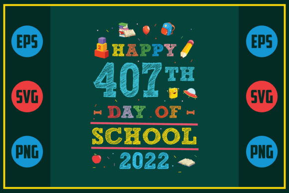 Celebrating 407th Day of School with Embroidery
